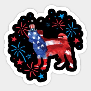 Pug Uncle Sam Hat 4Th Of July Sticker